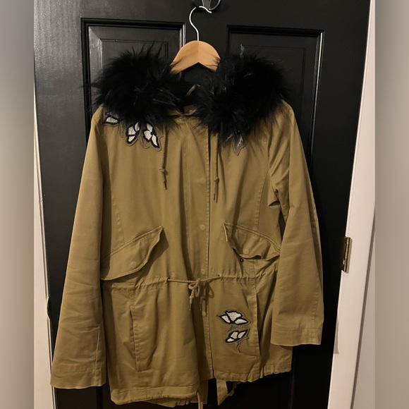 Loft Army Green Utility/Trench Coat - Picture 1 of 6